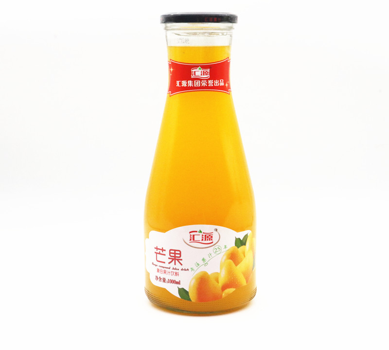 汇源果汁1500ml 桃汁苹果汁芒果汁蓝莓汁饮料玻璃瓶